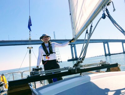 Sailing.
