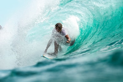 Surfing down a wave