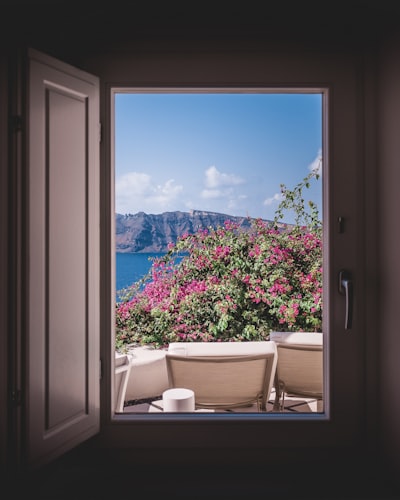 This was the view from my hotel room in Santorini, overlooking the ancient caldera - a memorial to the volcano that erupted thousands of years ago.