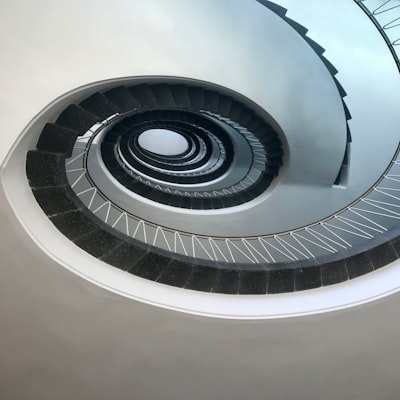 This is a staircase in a public building in Munich, Germany. It looks quite amazing from the bottom.