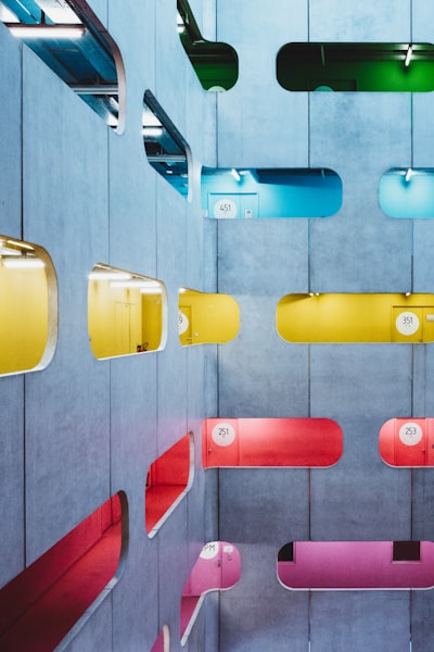 Five floors with assorted-color themes