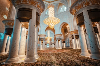 ABU DHABI Grand Mosque or Sheikh Zayed Grand Mosque The largest mosque in the country, it is the key place of worship for daily, Friday and Eid prayers. Popular tourist spot
