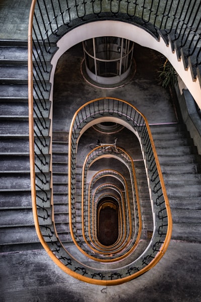 Bauhaus style stairway in Budapest, Hungary