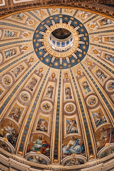 The inside of the Dome of St Peter's Basilica, Vatican City