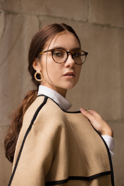 Woman wearing brown and black coat