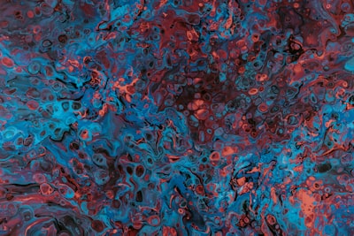 Blue and red abstract painting