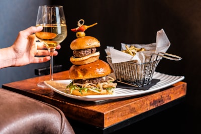 Burger, Wine and Fries