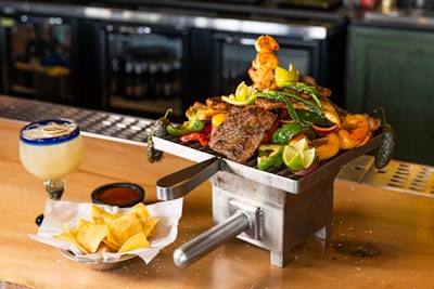 A tray of food