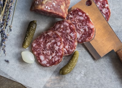 Sliced meats and meat clever