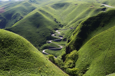 Came across this perfectly snaking road on a short stop driving in Aso, Japan.