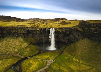 DJI Mavic photo of beautiful waterfall in Iceland, Seljalandsfoss. Iceland trip May 2017.