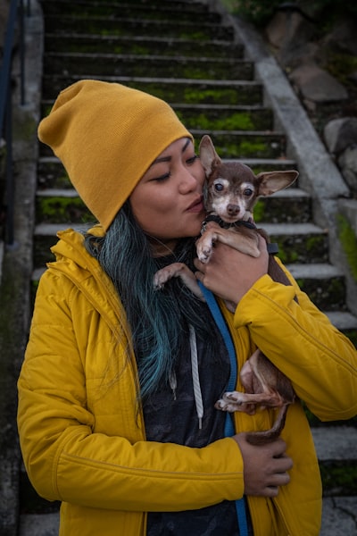 Loving on my chihuahua minpin mix Bebot