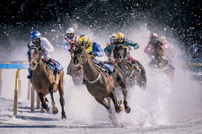 Horse race in Sankt Moritz called White Turf. It take place every year on the iced lake of Sankt Moritz.