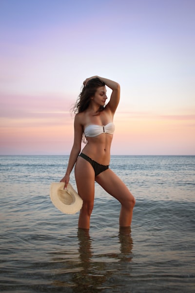 Model enjoying the sunset 