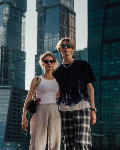 A man and a woman standing next to each other