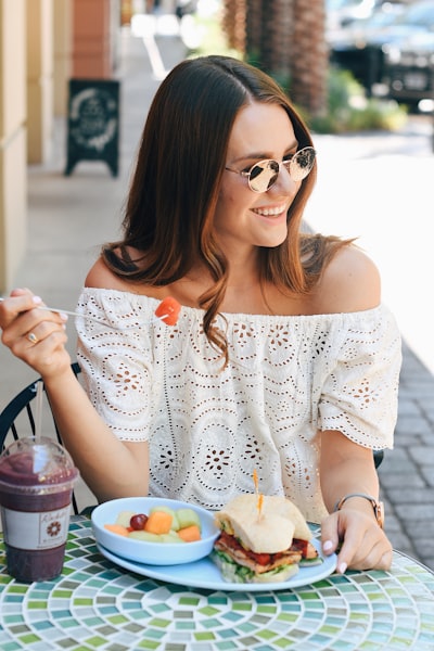 Girl smiles and watermelon