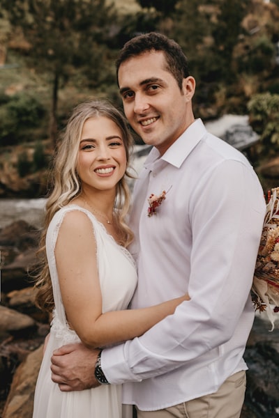 A man and a woman posing for a picture