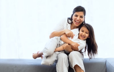 A beautiful mother and daughter 