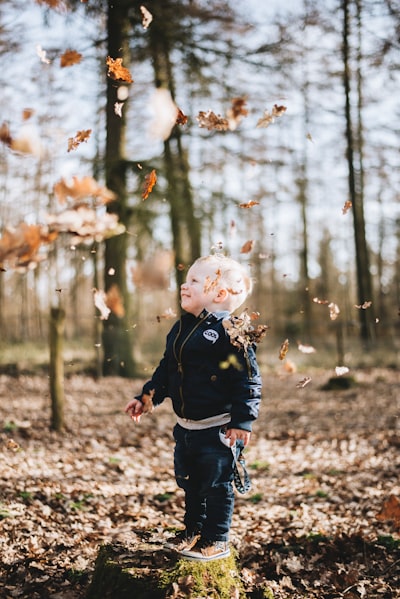 Playing in the forest