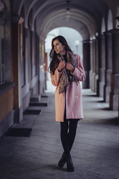 Elegant woman by storefront